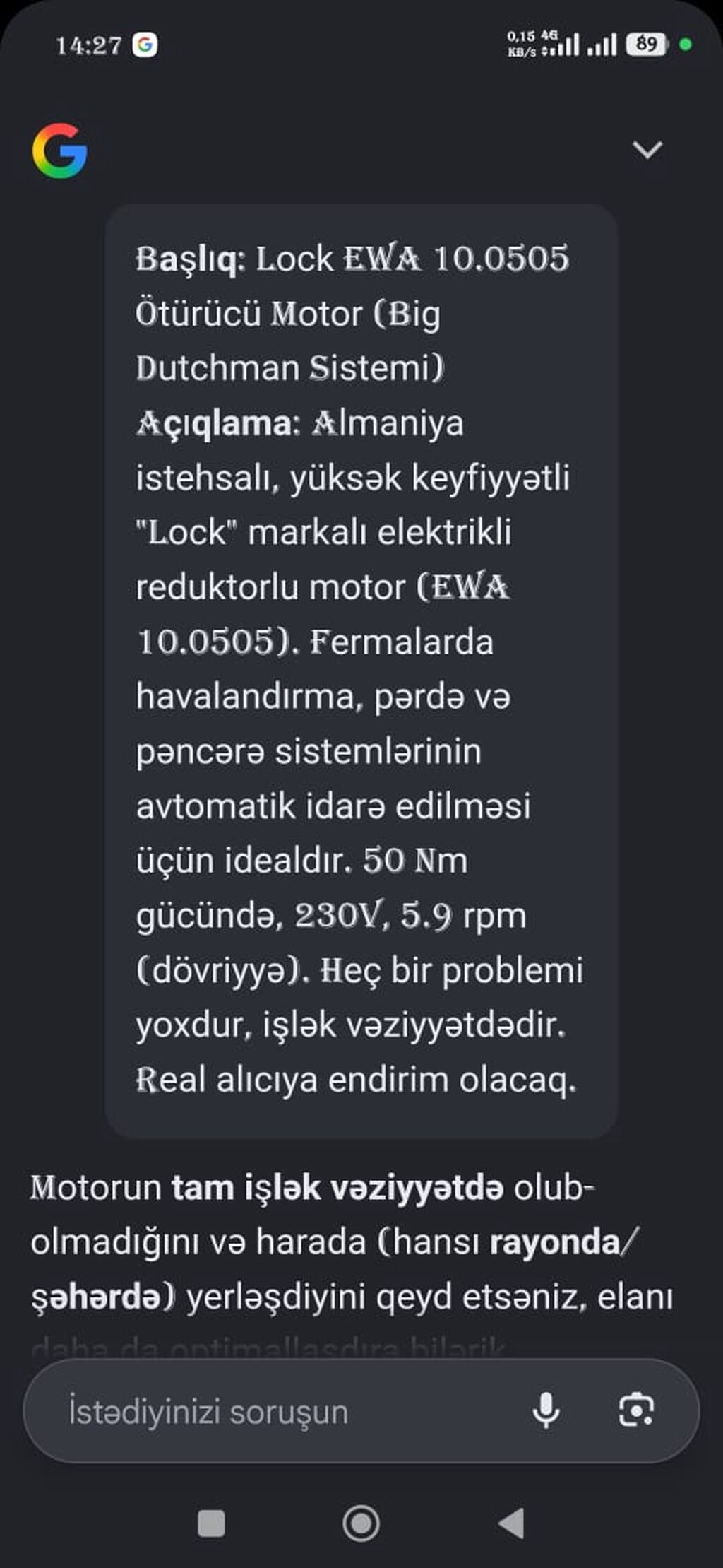Elektrik ötürücü – motorlu reduktor və limit açarlı aktuator komplekti — Ehtiyat hissələri, Şabran (6)