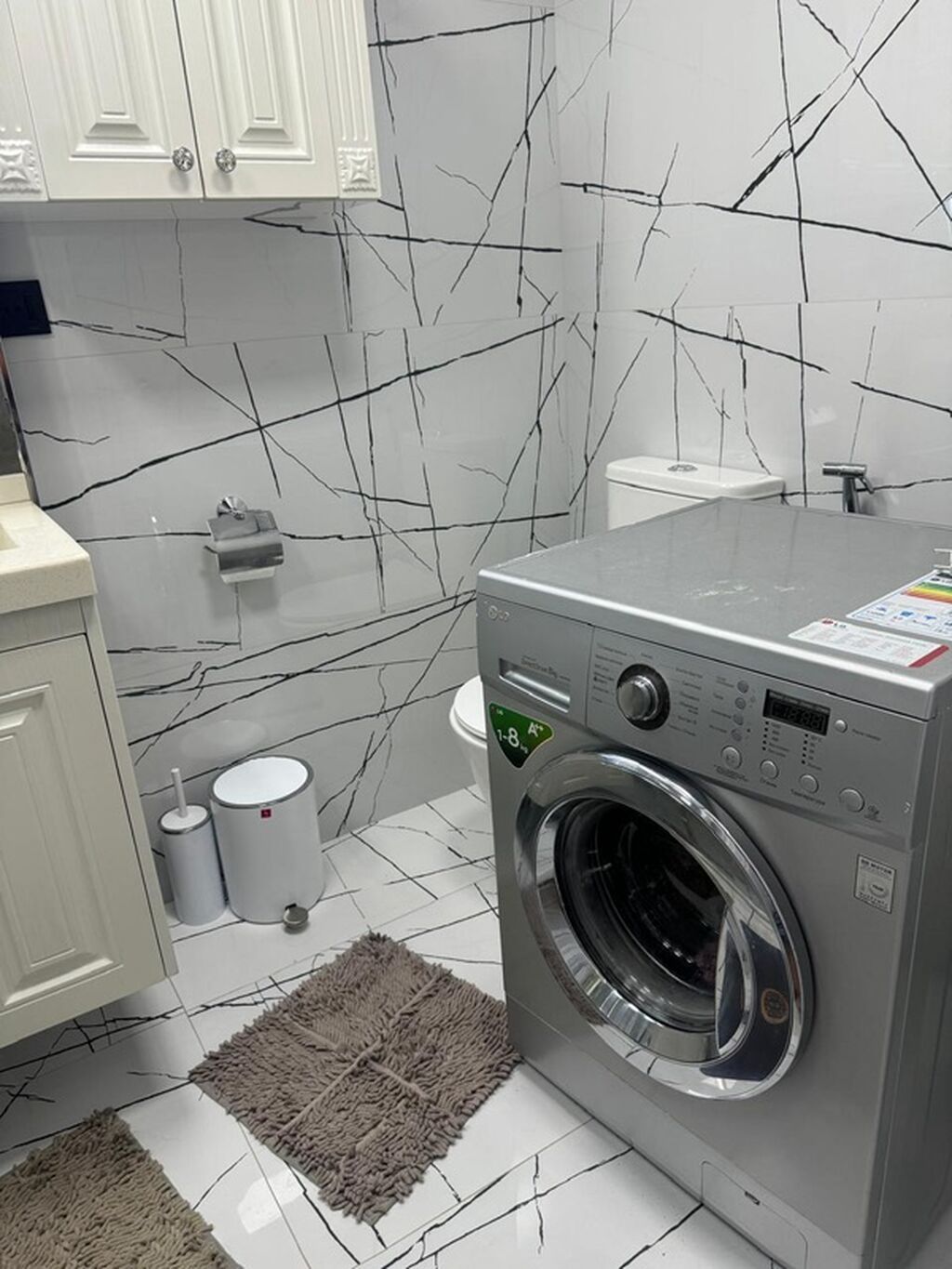 Müasir üslubda tam mebelləşdirilmiş mənzil interyeri 3 otaq 84 kv 3 — Daşınmaz əmlak, Xırdalan (8)