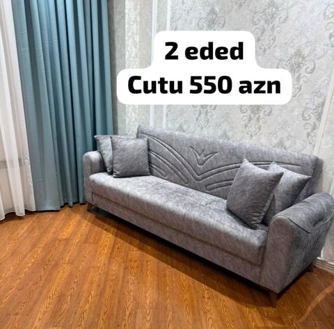 Tek tek sarilmir, tek divan iki eded cutu 550 azn, acilan ve