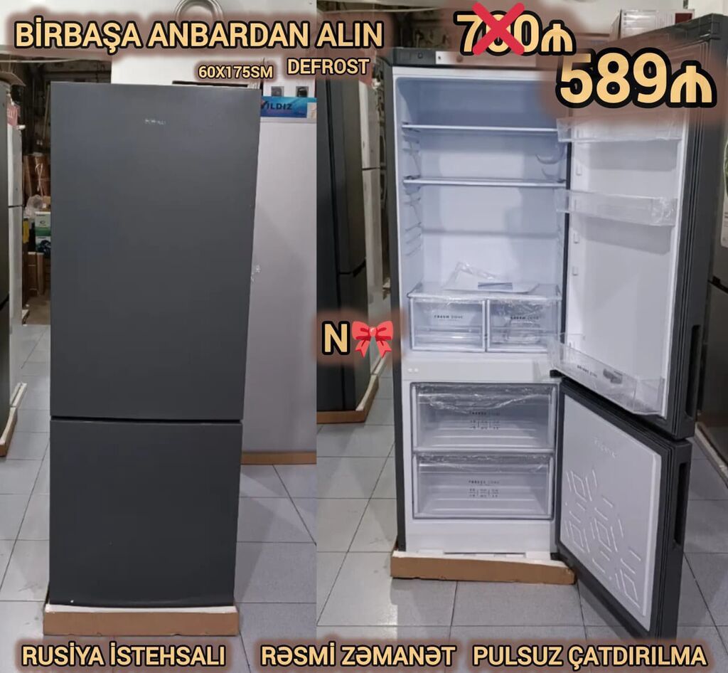 Satılır:*Birbaşa anbardan soyuducu* Qeyd:Yenidir,Rusiya istehsalı