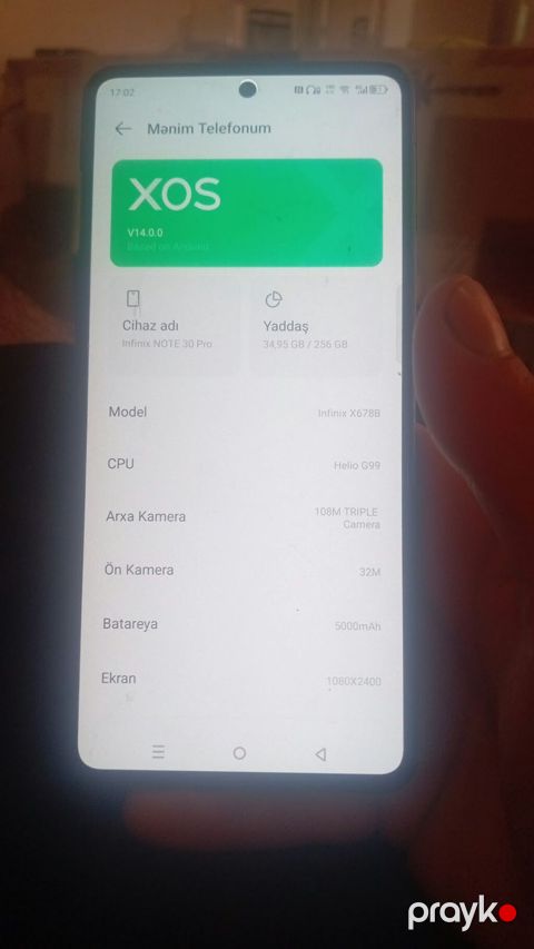 Infinix Note 30 Pro, 256 GB, rəng - Qara, Sənədlərlə — Xırdalan