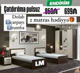 Gənc oda🤴👸 2️⃣ÇARPAYI(2x90)+DOLAB➡️2x1.60/47+2️⃣tumba+2️⃣matras — Furniture