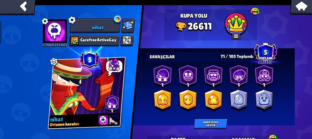 Brawl Stars hesabı – yüksək inkişaf etmiş oyun profili - Kupa sayı