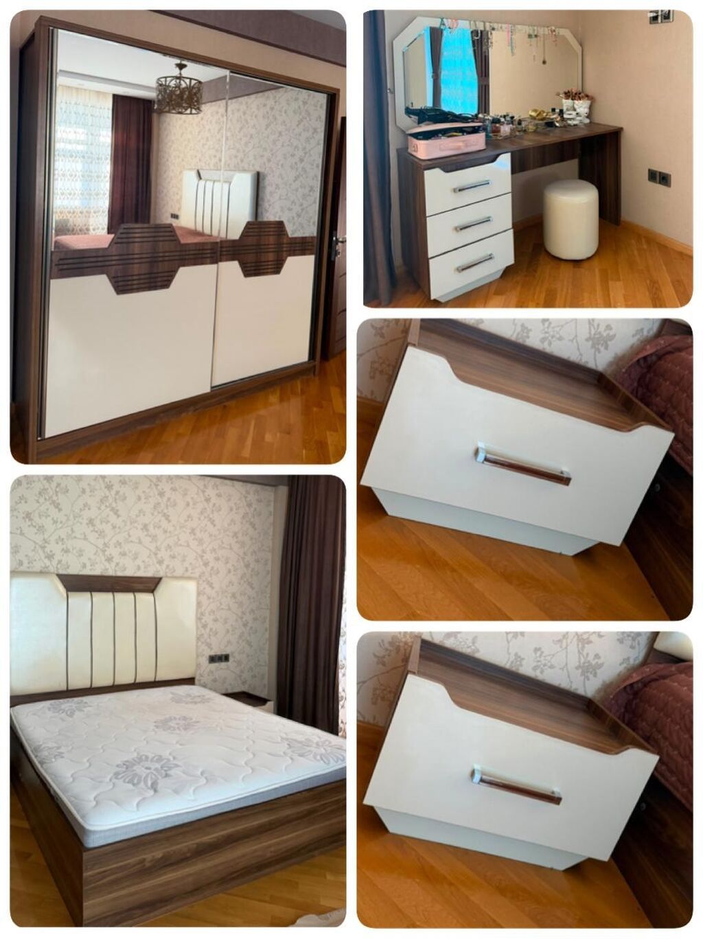 ✔️500 man(Elmlər). Yataq dəsti. Matras və baza var. Təcili satılır — Mebel, Bakı
