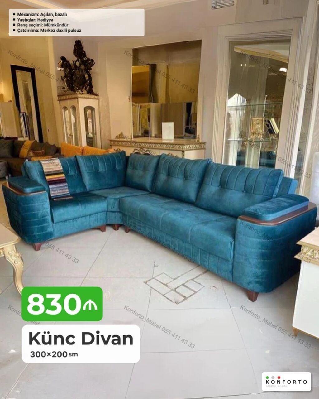 Künc divan, Parça, Bazalı, Açılan — Mebel, Bakı