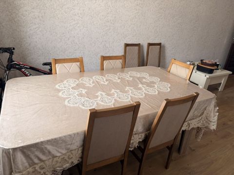 Yemək otağı üçün masa və stul dəsti (6 stul)