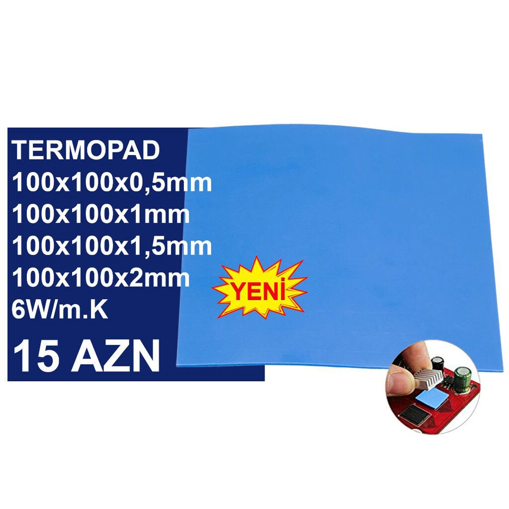 Termopadlar 100×100 mm — 6 W/m·K