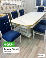 Məhsul: Masa Dəsti Ölçü: 100×200 sm Stul sayı: 6 ədəd Mexanizm — Mebel