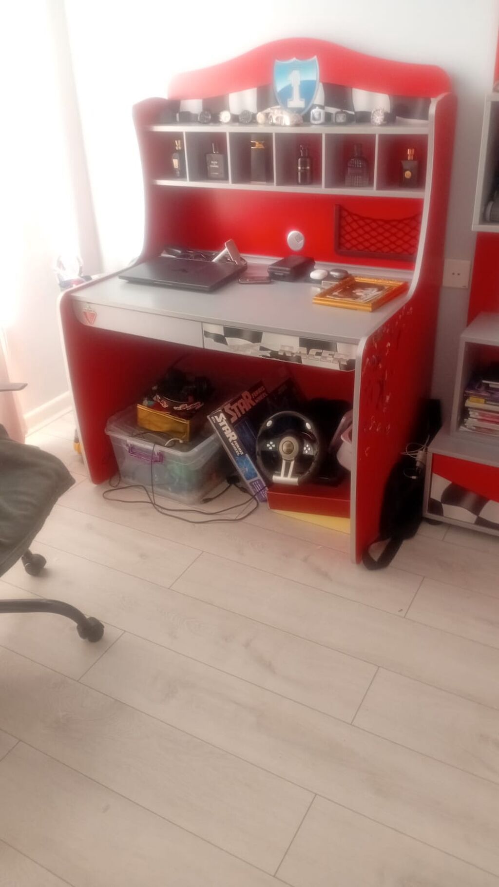 Uşaq otağı üçün “yarış avtomobili” temalı mebel dəsti - Qırmızı — Mebel, Bakı (3)