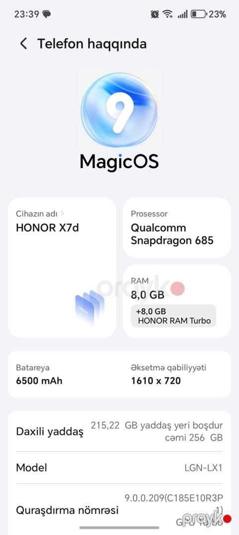 Honor X7d, 256 GB, rəng - Qara — Bakı