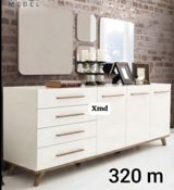 Ağ rəngli modern komod/bufet - 4 ədəd geniş çekmece və 3 ədəd qapılı — Furniture