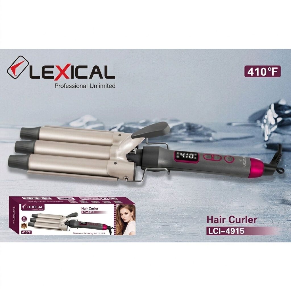 Lexical LCI-4915 saç burqası - Peşəkar üçlü barel dizaynı ilə tez və — Elektronika, Bakı
