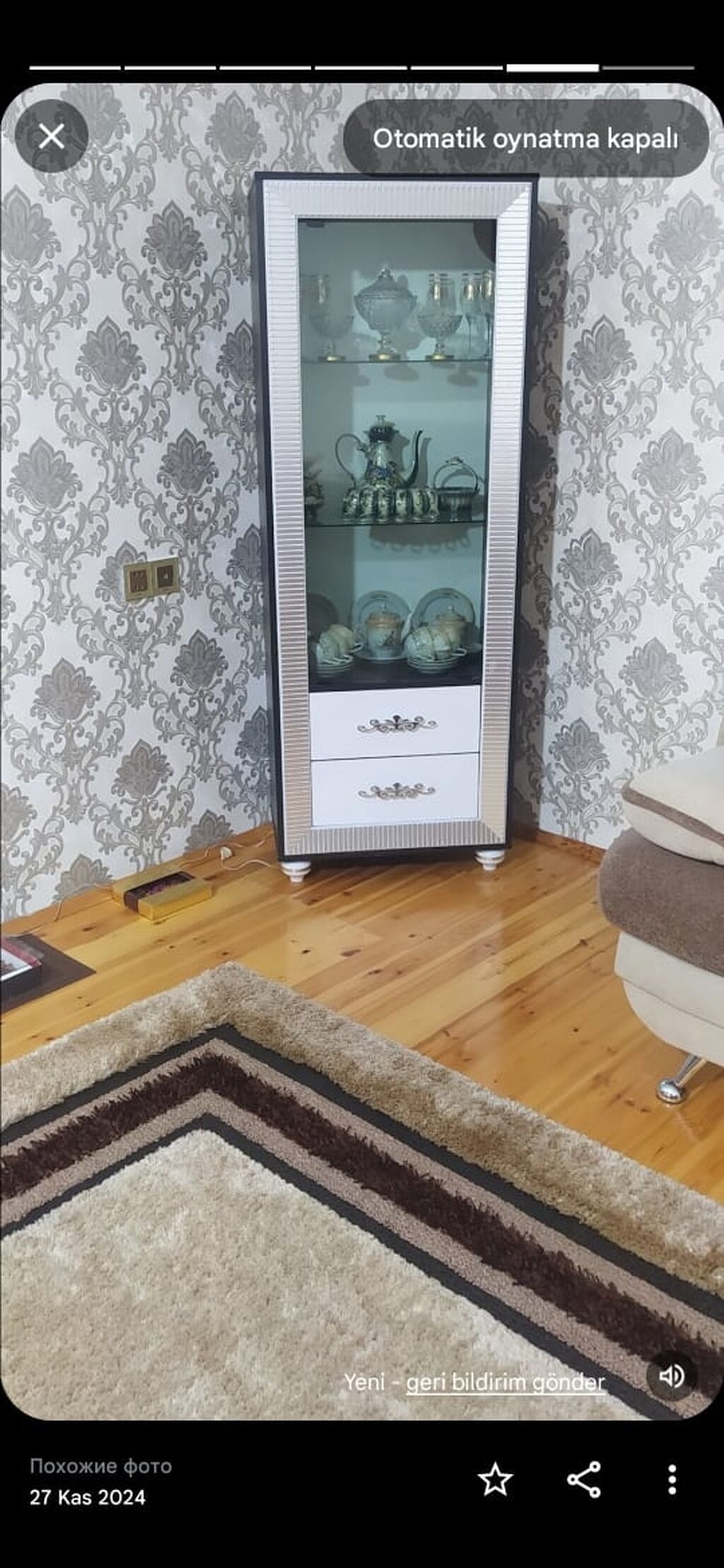 Qonaq otağı üçün vitrinli mebel dəsti - Tərkib: 1 ədəd geniş konsol + — Mebel, Bakı (2)