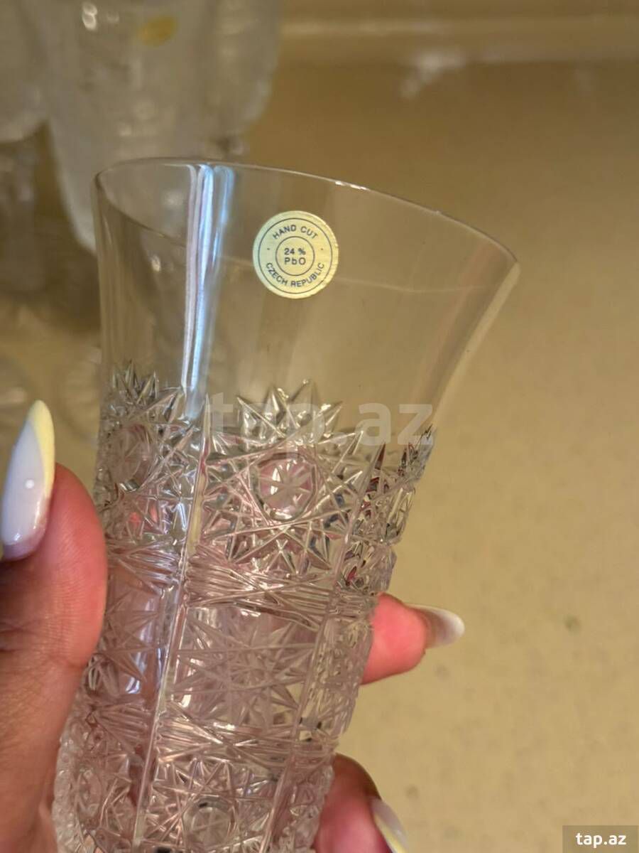 Bədələr Bohemia Czech 24% PbO Hand Cut Crystal — Mallar, Bakı