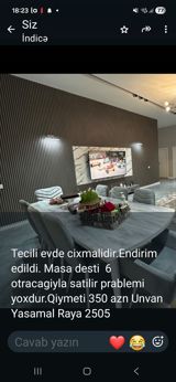 Masa dəsti – 6 oturacaqla birlikdə. - Rəng: boz tonlarda - Dizayn — Mebel