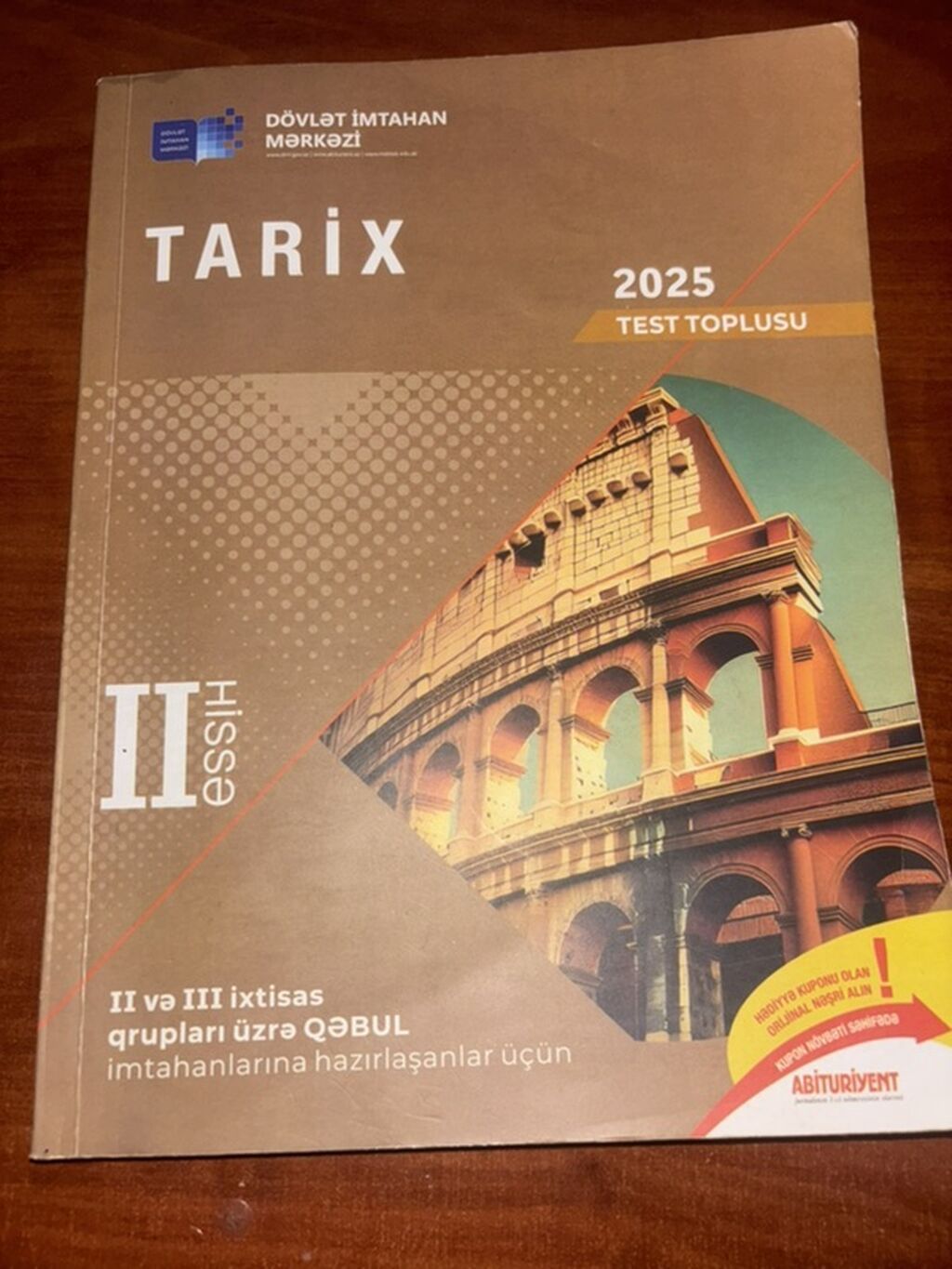 Məhsul: “Tarix 2025 – Test Toplusu”, Dövlət İmtahan Mərkəzi (DİM) — Kitablar və jurnallar, Bakı (2)