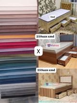 Çekmecəli tək nəfərlik çarpayı – müxtəlif rəng və parça seçimləri ilə — Goods