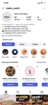 Satılır: Hazır suşi biznes paketi Tərkib: - 2 aktiv suşi Instagram — Hazır biznes