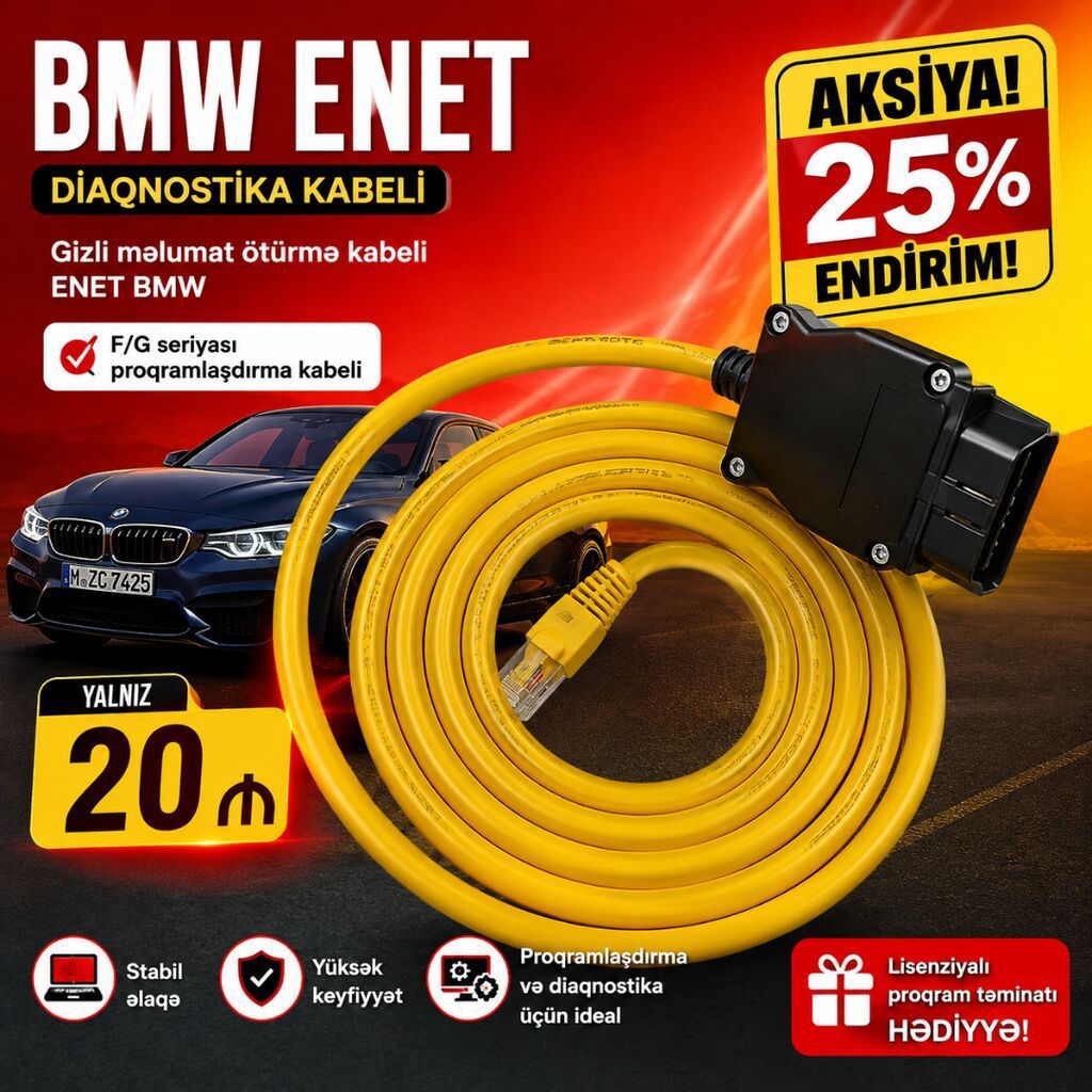 BMW ENET diaqnostika kabeli. Gizli məlumat ötürmə kabeli ENET BMW, 👀 — Avto, Lənkəran