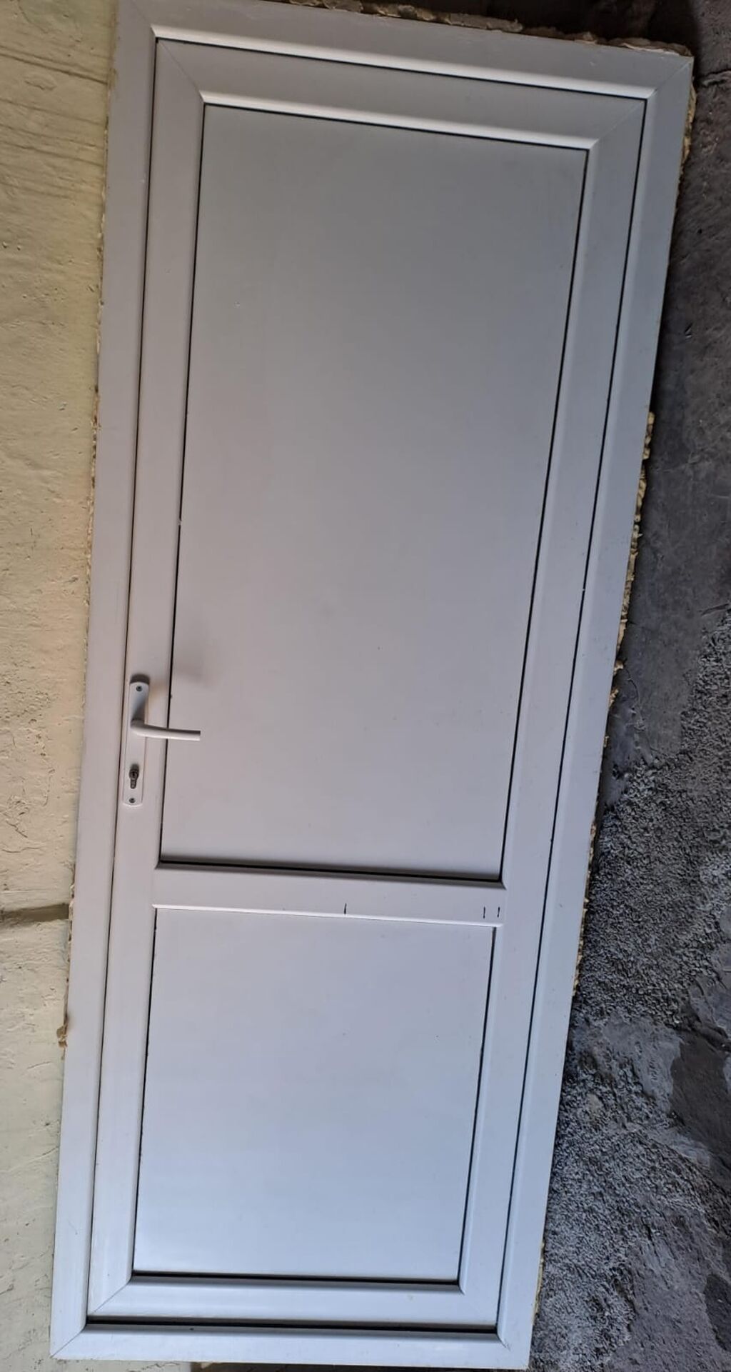 Ağ rəngdə PVC qapı 90-230 (olcu) - Material: PVC profilli, ikili panel