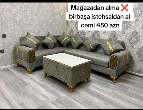 Künc divan dəsti - Model: L formalı künc divan + jurnal masası -