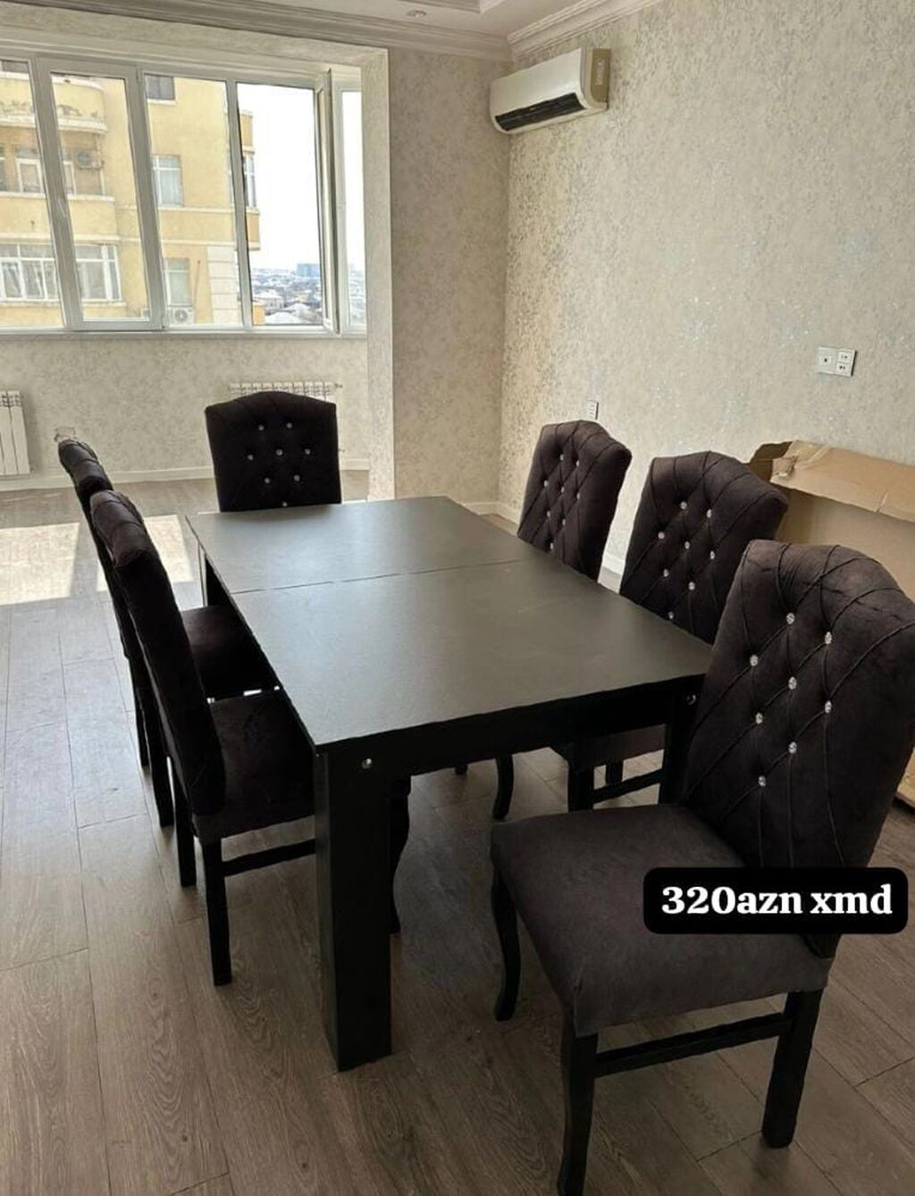 6 nəfərlik yemək masası dəsti - Komplekt: 1 masa + 6 yumşaq — Mebel, Xırdalan (5)