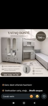 Yataq dəsti – sifarişlə hazırlanır Komplekt: - 3 qapılı dolab: aynalı — Mebel