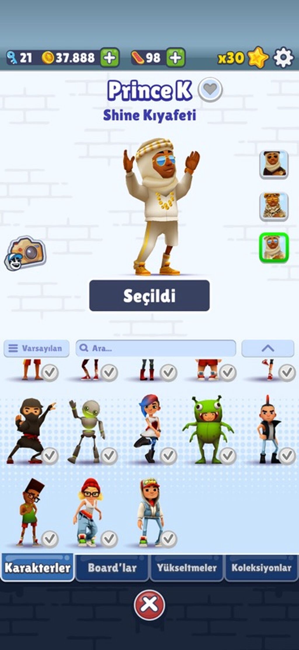 Subway Surfers hesabı – Prince K (Shine Kıyafeti) + geniş kolleksiya — Elektronika, Mehdiabad
