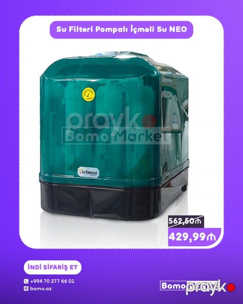 Su filtri – Pompalı İçməli Su NEO - Model: Ortimax NEO (pompalı