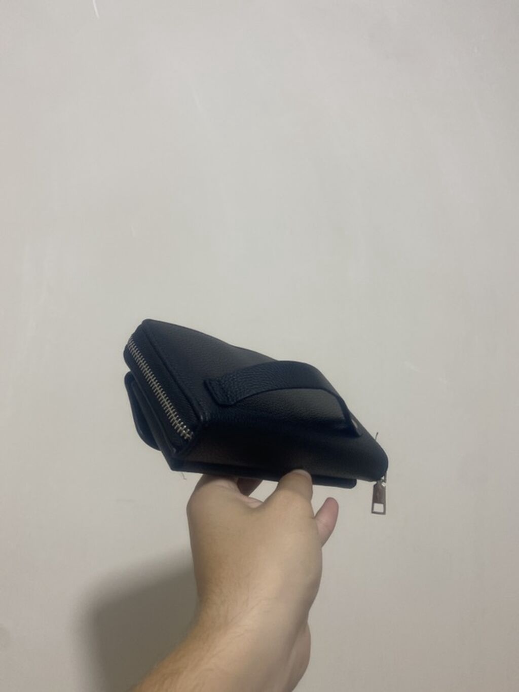 Qara rəngli kişi əl çantası / clutch - Material: toxumalı süni dəri - — Çantalar, Bakı (2)