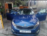Kia Optima SX T-GDI, mavi rəngli sedan. Xarici: - Parlaq mavi kuzov — Avtomobil