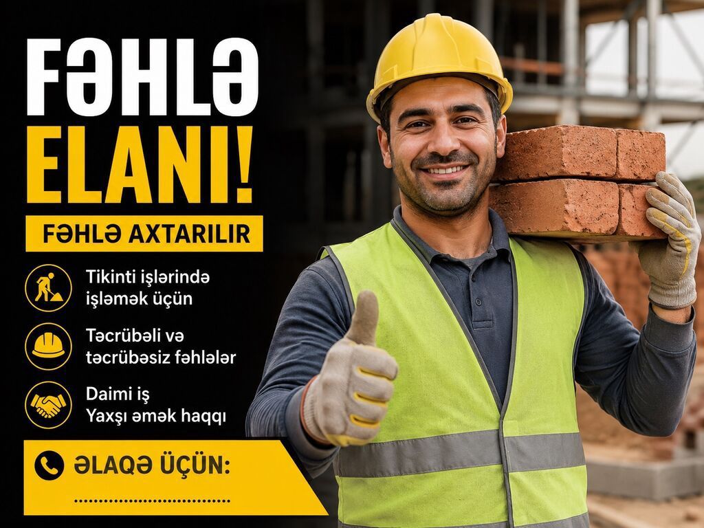 Fəhlə tələb olunur Xırdalanda AAAF PARKA YAXIN mansar yığılacaq usta — İş, Xırdalan