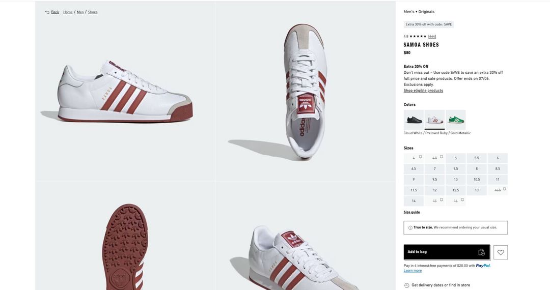 İdman ayaqqabısı Adidas Samoa — Şəxsi əşyalar, Bakı (3)