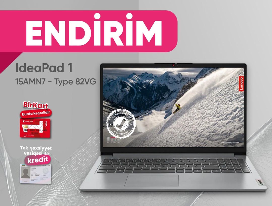 Noutbuk "Lenovo IdeaPad 1 15AMN7 (Type 82VG)" — Elektronika, Bakı