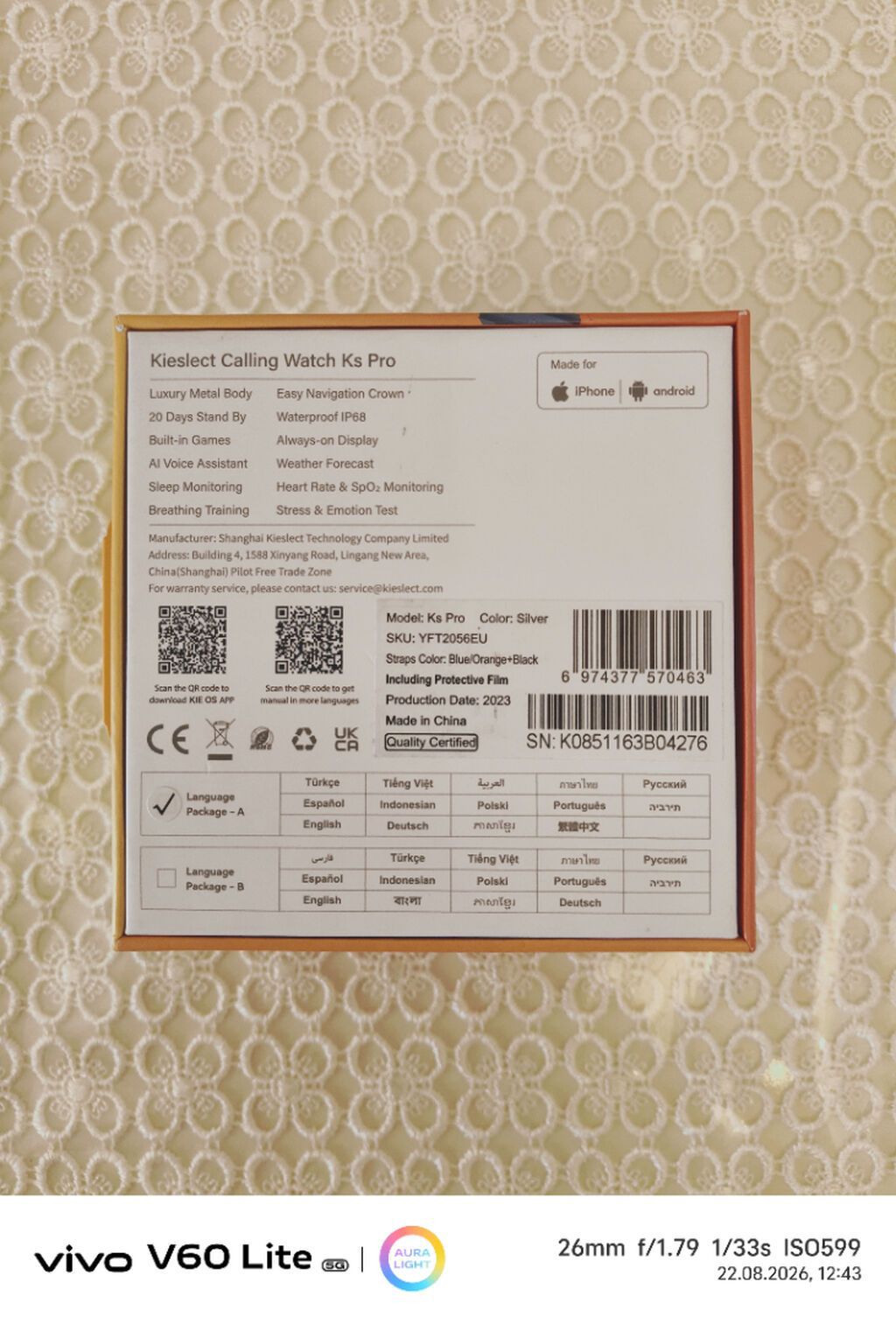 Yeni, Smart saat, Sensor ekran, rəng - Gümüşü — Aksesuarlar, Bakı (5)