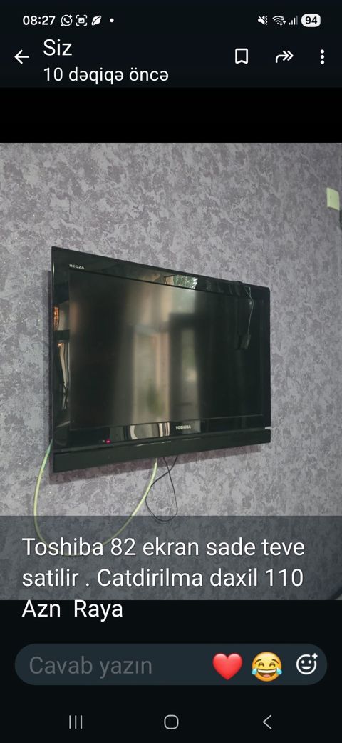 Toshiba REGZA 32" televizor, 110 AZN