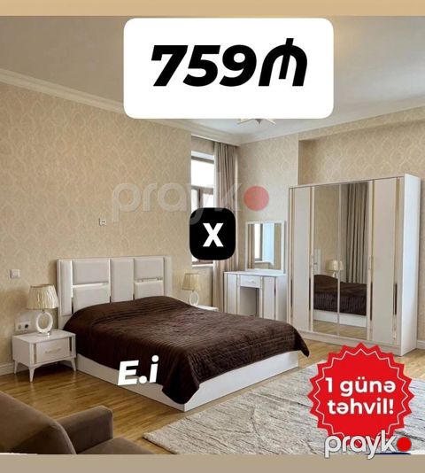 Yataq otağı dəsti – 759₼ Komplekt: - İki nəfərlik çarpayı (yumşaq — Bakı