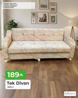 Tək divan – 200 sm - Mexanizm: açılan, bazalı (yataq funksiyalı — Мебель