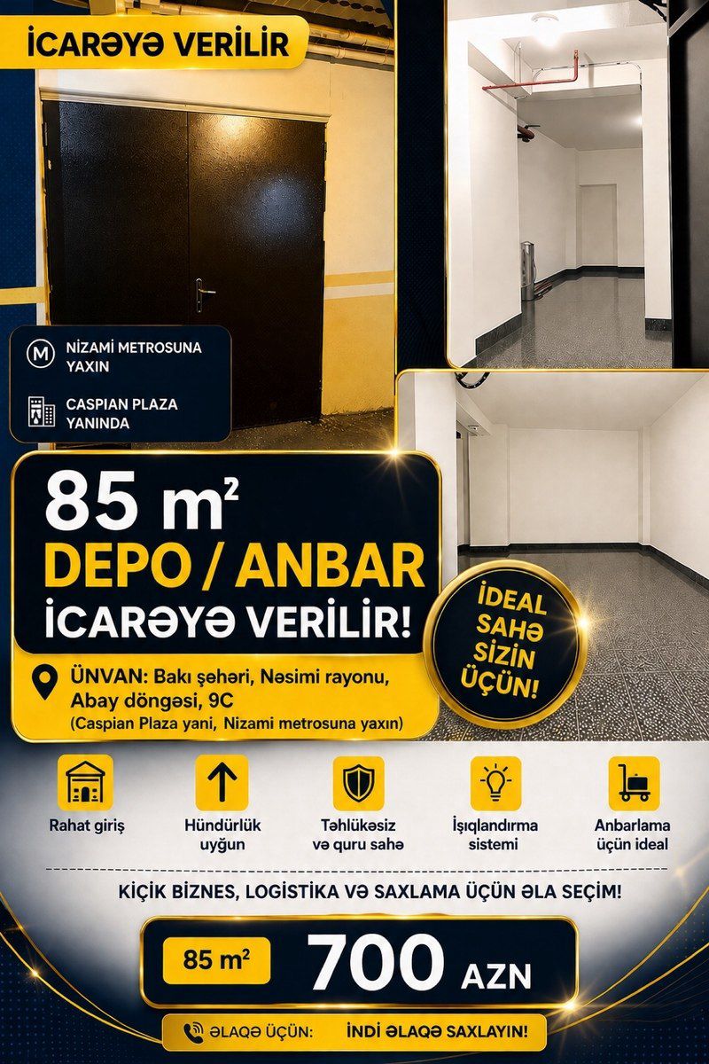 Obyekt icarəyə verilir, Nizami m. — Daşınmaz əmlak, Bakı