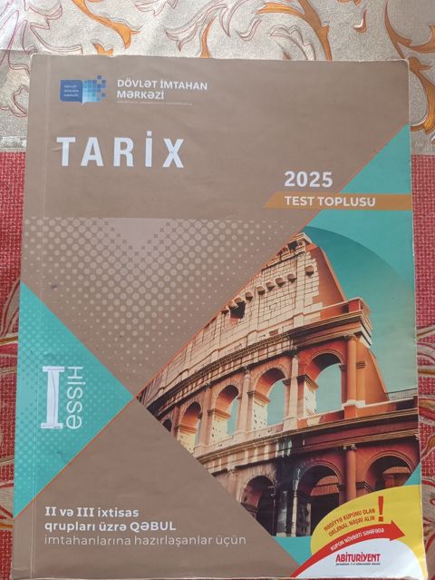 Lalafo-da belə yaza bilərsən: 📚 Tarix test toplusu kitabları satılır!