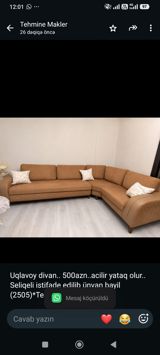 Uqlavoy divan. 500azn. acilir yataq olur. Seliqeli istifade edilib — Mebel