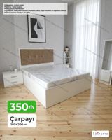 Çarpayı – 160×200 sm - Mexanizm: Açılan, bazalı (yuxarıdan qaldırılan — Mebel