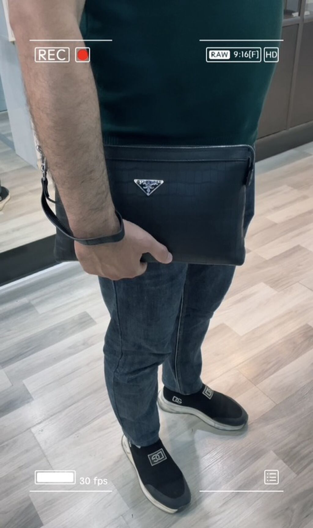 Məhsul: Kişi əl çantası (clutch) - Rəng: Qara - Material: Timsah — Çantalar, Bakı (5)