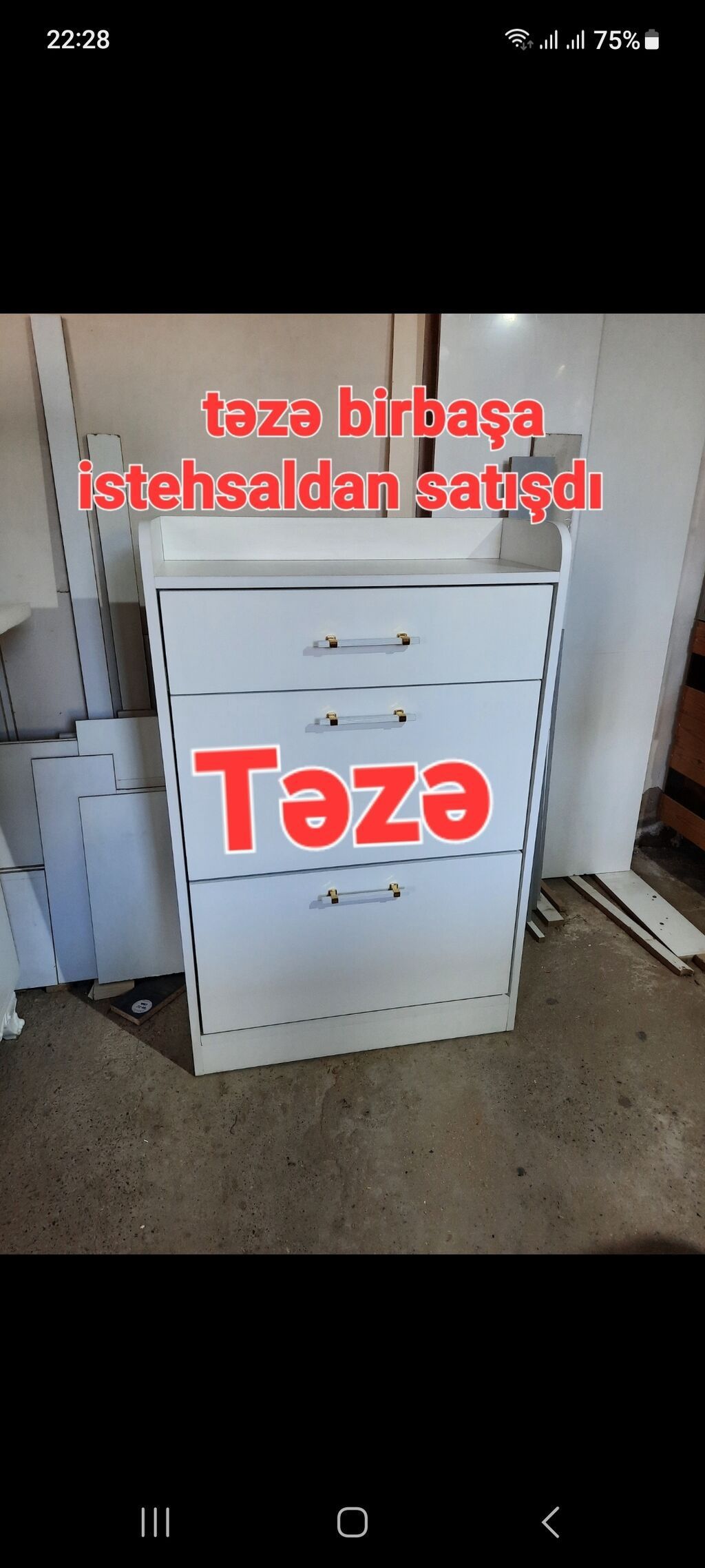 Yeni, 3 qapılı, Ağ, Ayaqqabı dolabı