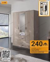 3 qapılı dolab – Kod: 1087 - Ölçülər: Dərinlik 47 sm × Hündürlük 200 — Wardrobes
