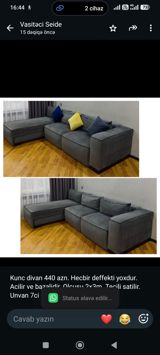 Kunc divan 440 azn. Hecbir deffekti yoxdur. Acilir ve bazalidir — Furniture