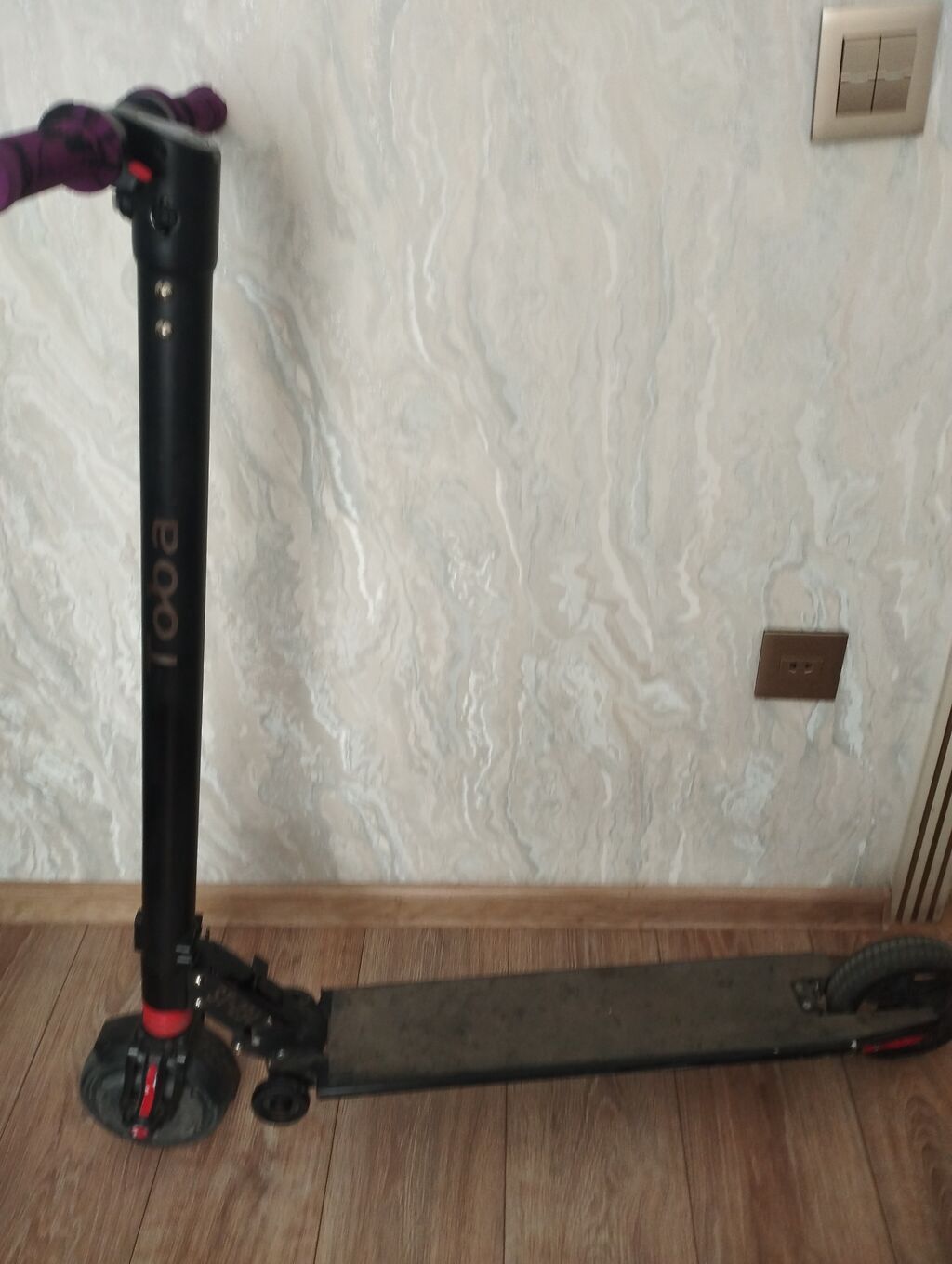 Elektrikli skuter – Toba (qara) - Yığcam, qatlanan dizayn: asan — Skuterlər, rol konki, Sumqayıt (2)