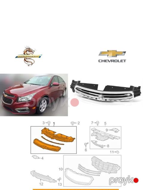 "Chevrolet Cruz 2015" radiator barmaqlığı nikeli — Bakı
