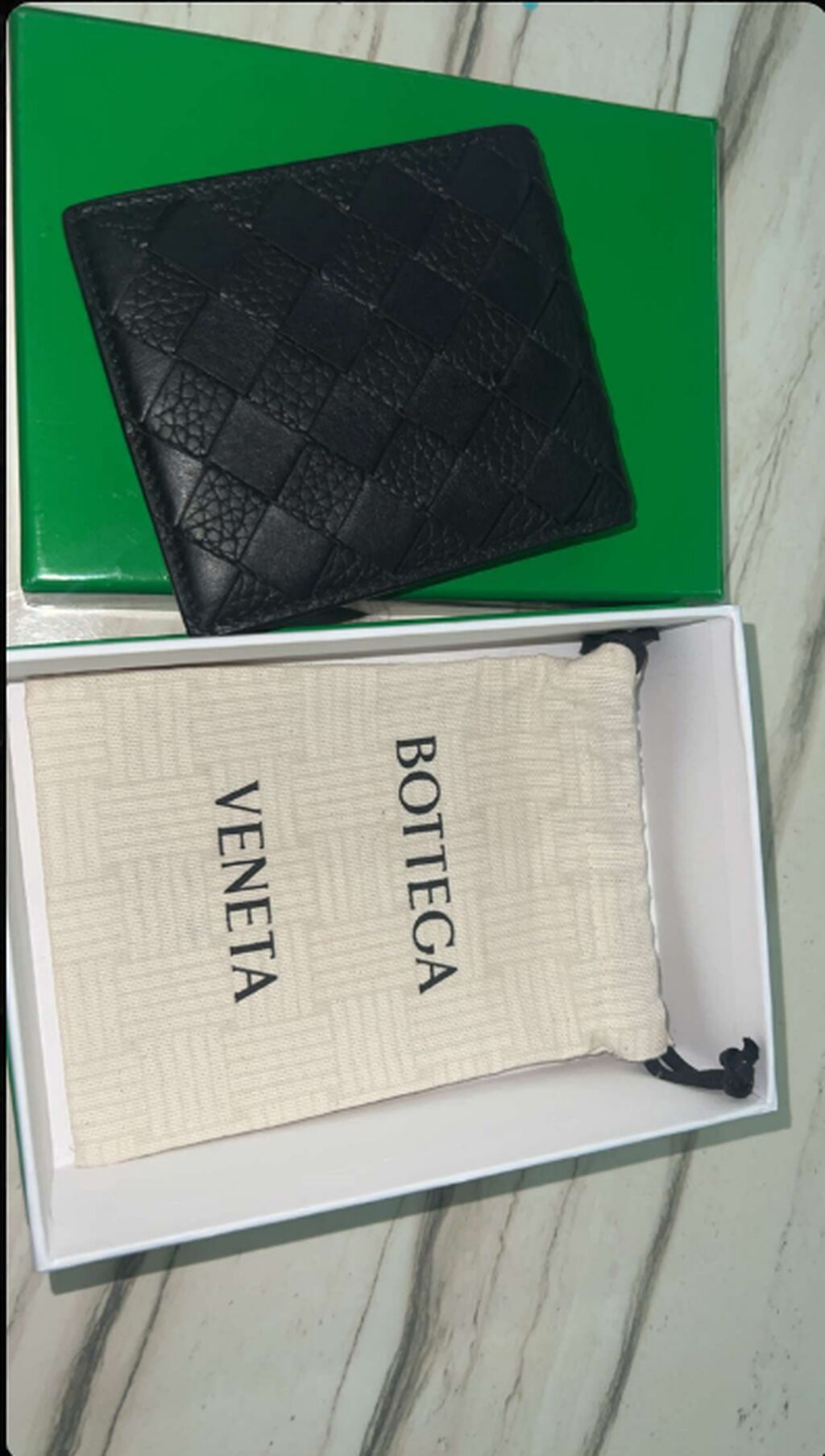 Bottega Veneta Intrecciato Bi‑Fold Wallet – orijinal - Rəng: qara - — Aksesuarlar, Bakı (3)