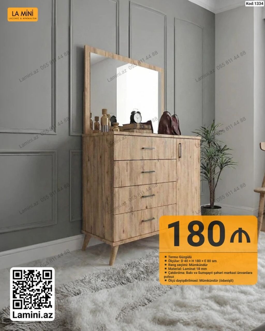 LA MINI termo güzgülü komod Xüsusiyyətlər: - Ölçülər: D 40 × H 180 × — Mebel, Bakı